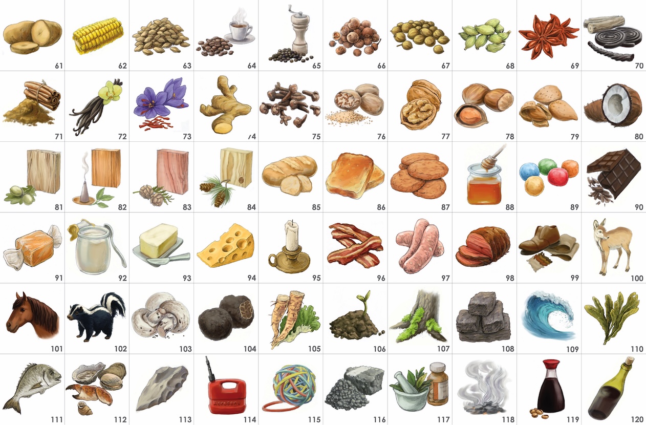ARO-TE120 illustration board 61-120 outlined Aromaster Aromathèque 120 Aroma's - Afbeelding 2