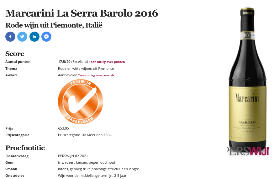 PW Barolo La Serra 2016 Marcarini - Barolo La Serra 2016 - Afbeelding 3