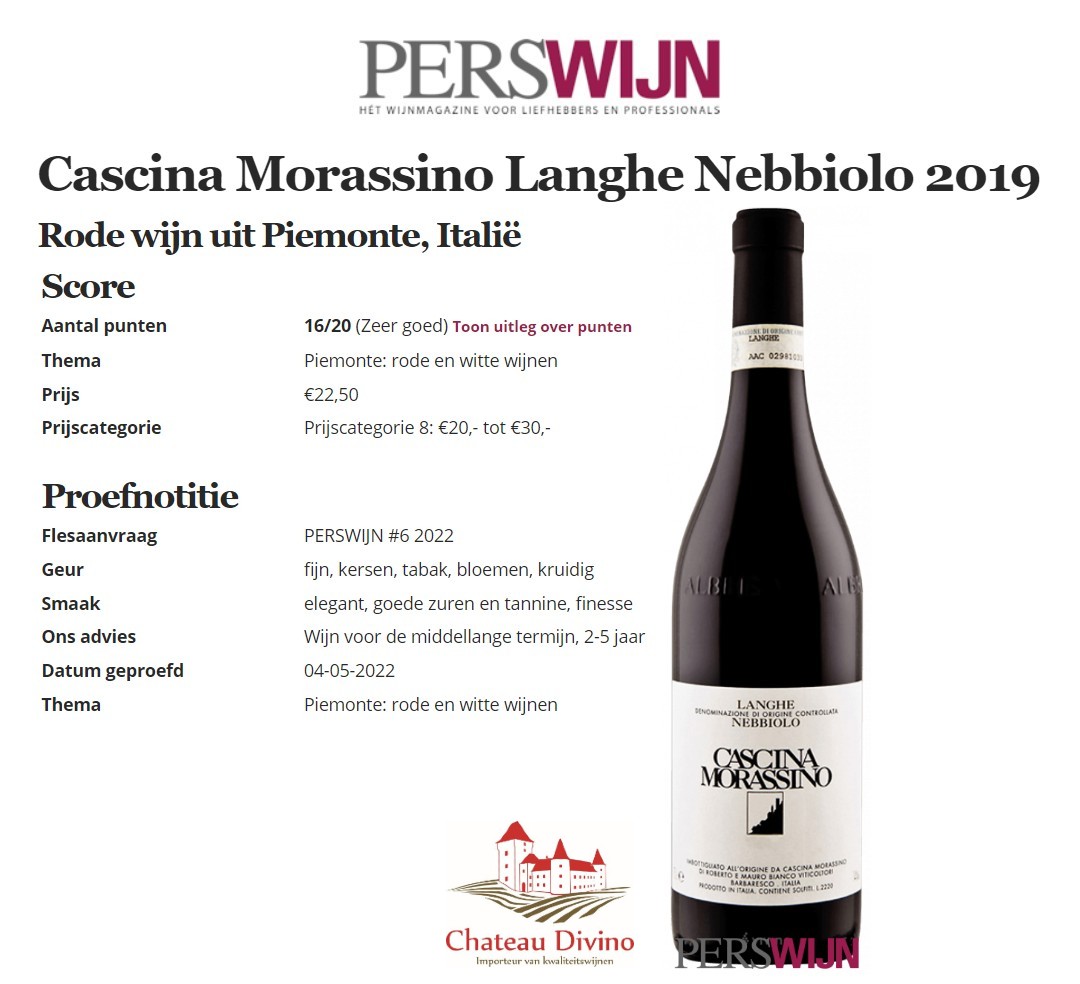 PW Langhe Nebbiolo Cascina Morassino - Langhe Nebbiolo 2019 - Afbeelding 2