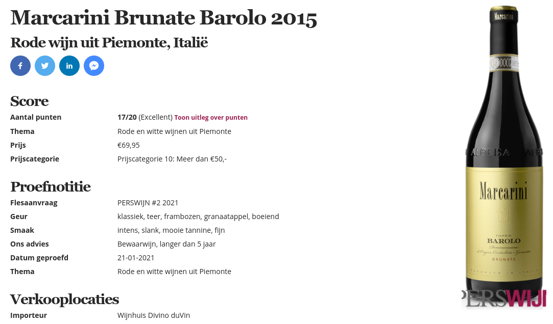 PW Marcarini Barolo Brunate 2015 Marcarini - Barolo Brunate 2015 - Afbeelding 3